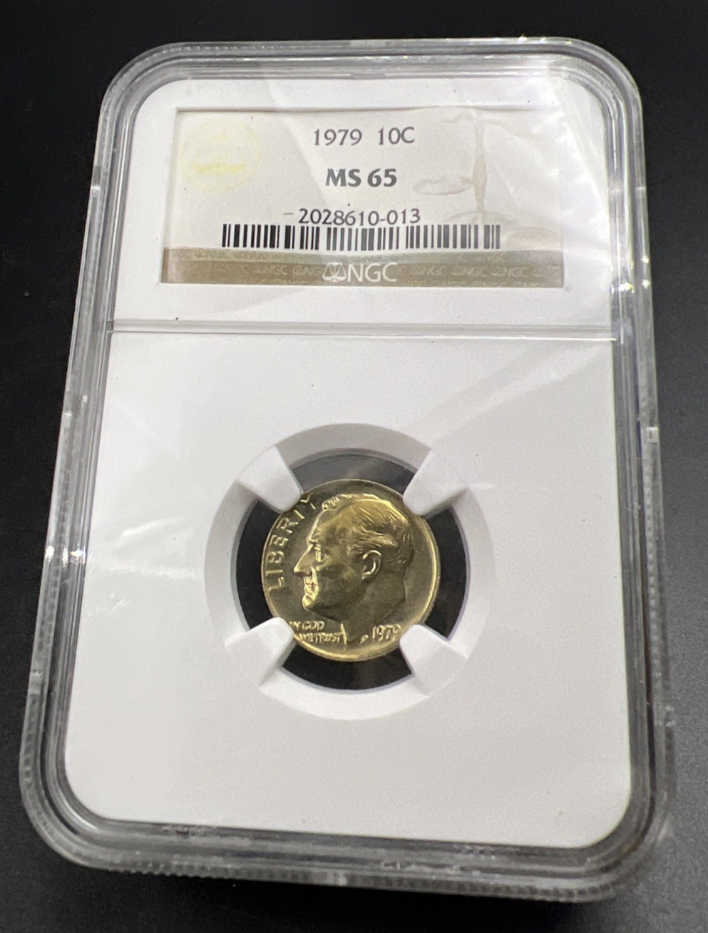 1979 P 10c Roosevelt Copper Nickel Dime Coin NGC MS65 Gem BU Certified