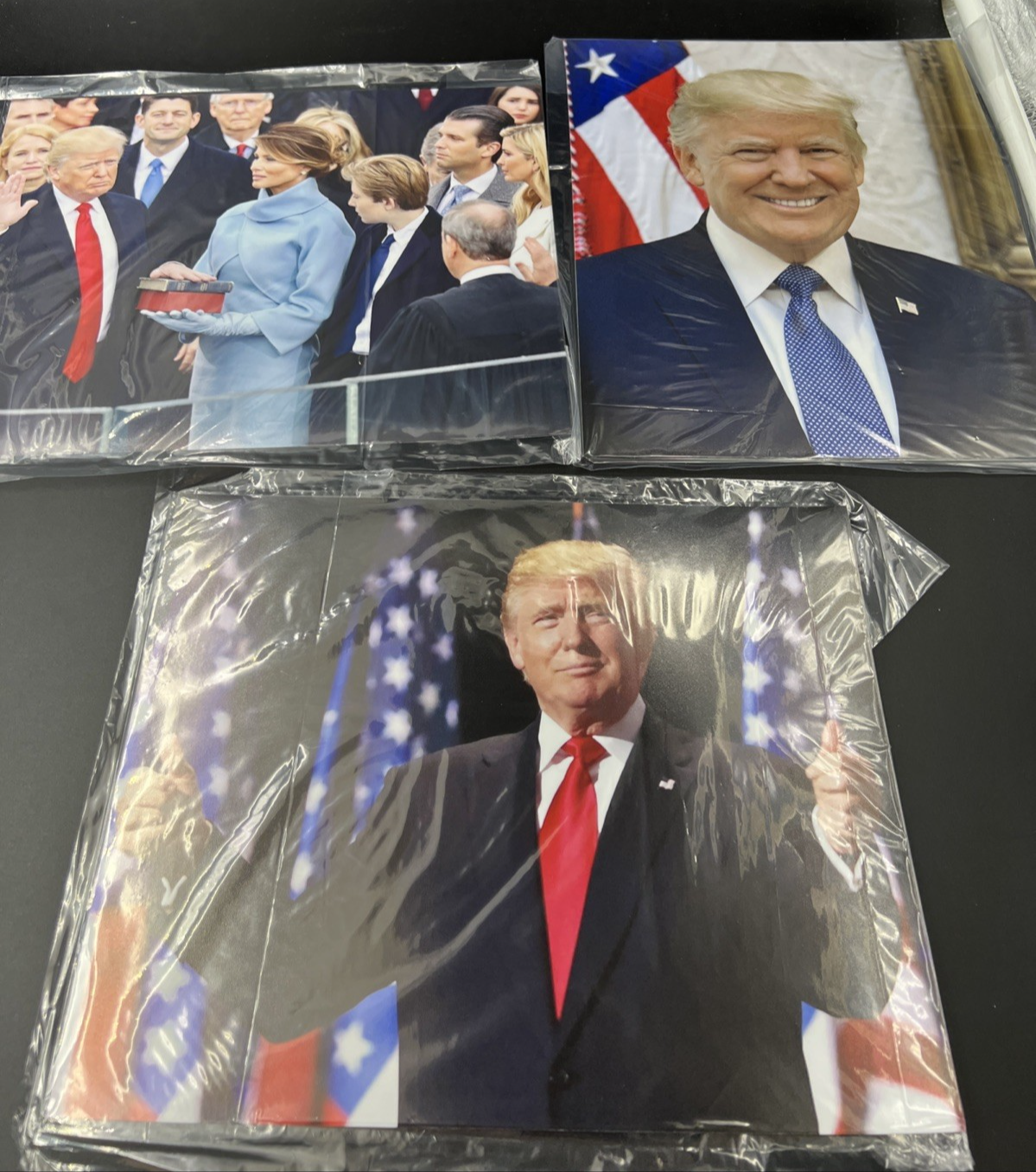 Lot of 3 Donald Trump Printed Presidential Portraits