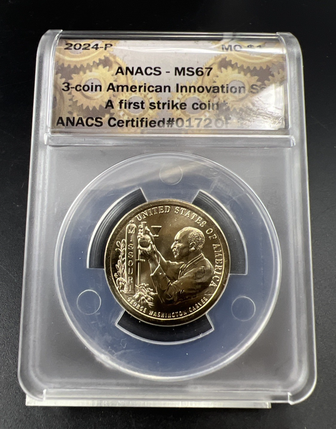 2024 P $1 George Washington Carver Innovation Dollar Coin ANACS MS67 #72