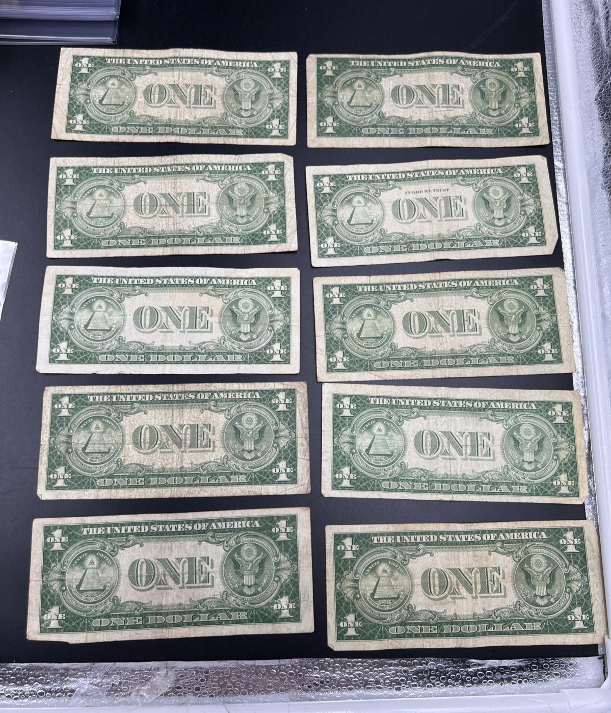 Lot of 10 1935 $1 One Dollar Silver Certificate Blue Seal Notes G / VG Circ #887