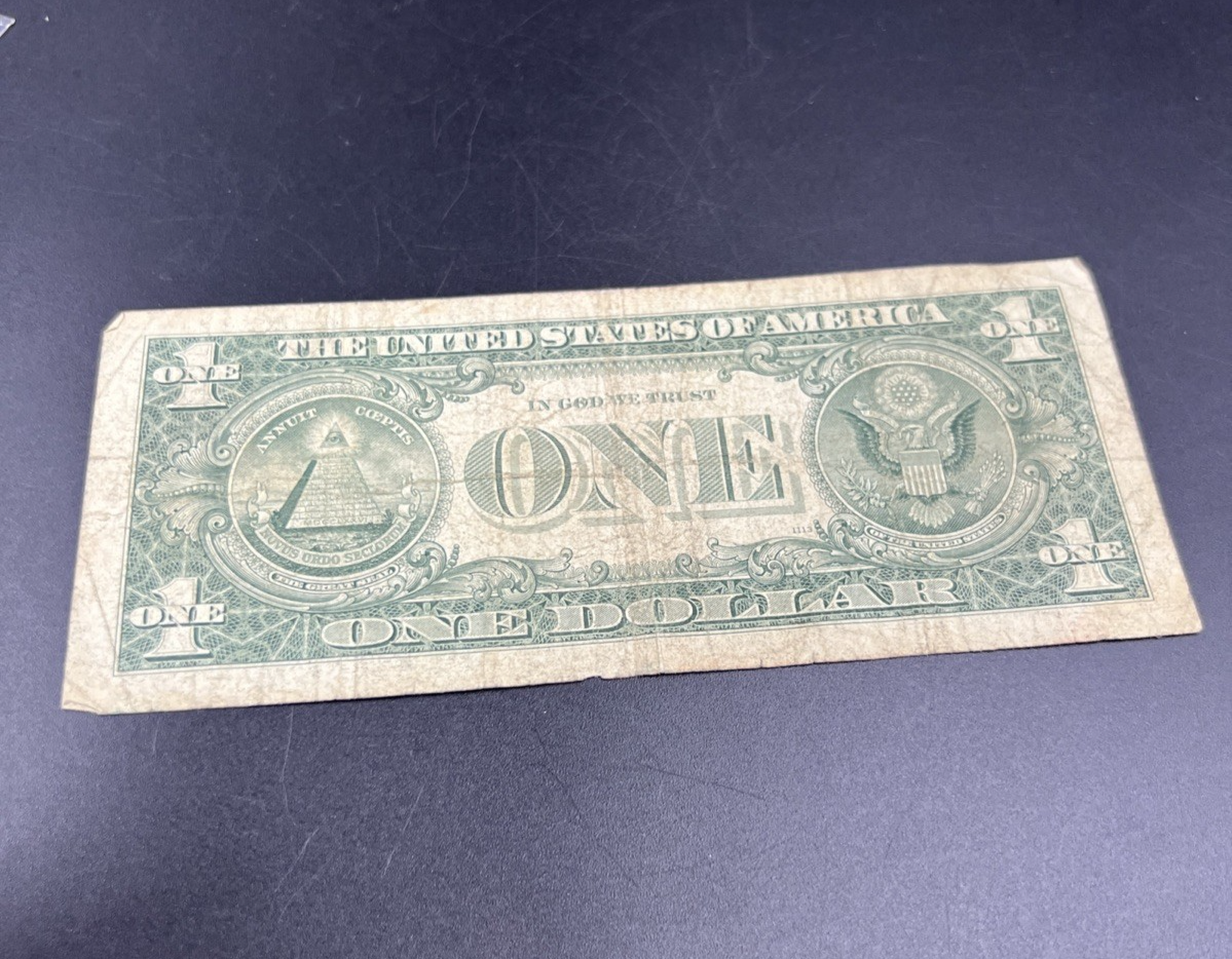 1963 B * Star $1 One Dollar Barr Note Neat Serial Number #444 Very Circulated