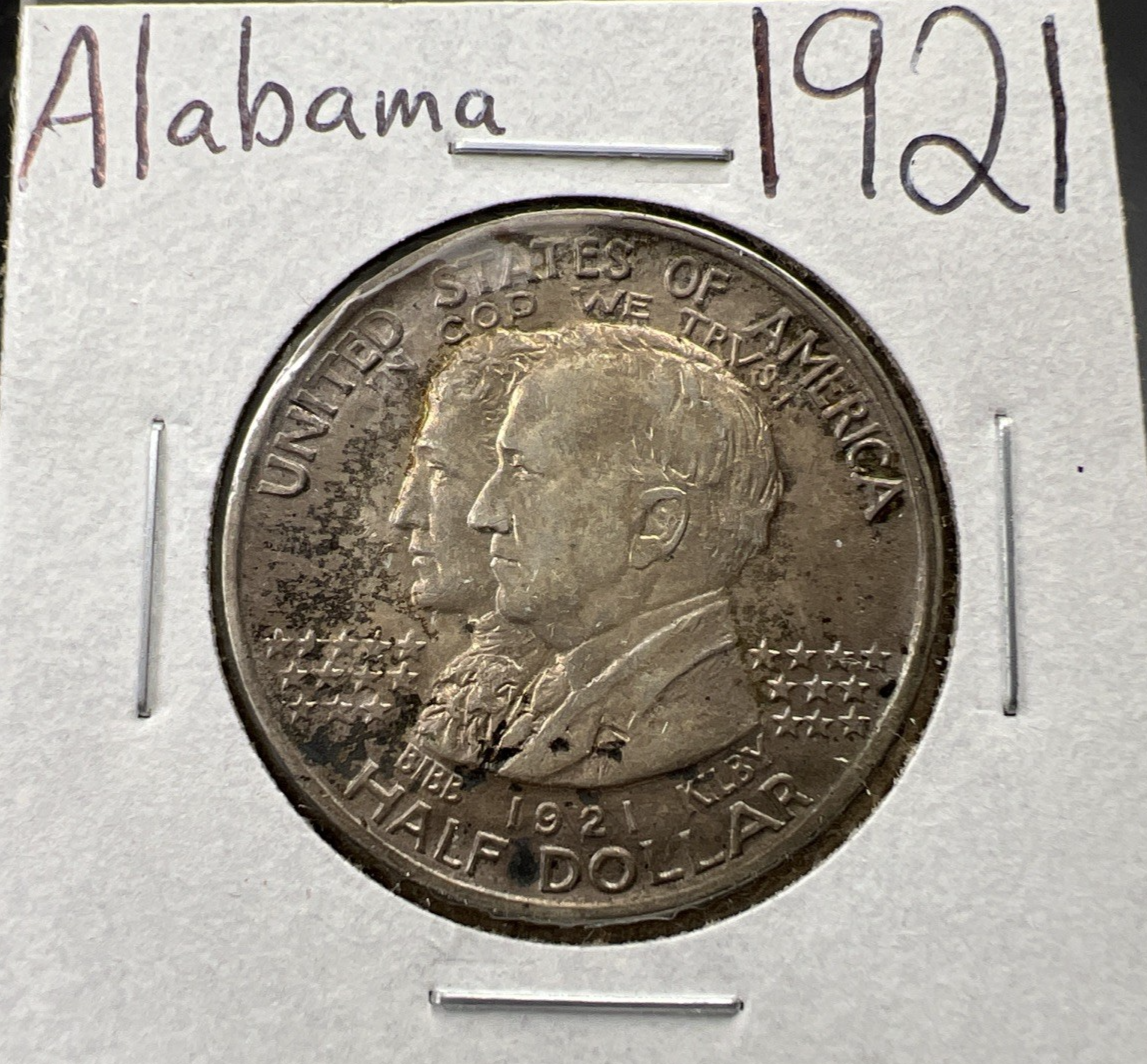 1921 50c Alabama Classic Commemorative Silver Half Dollar Coin AU About UNC