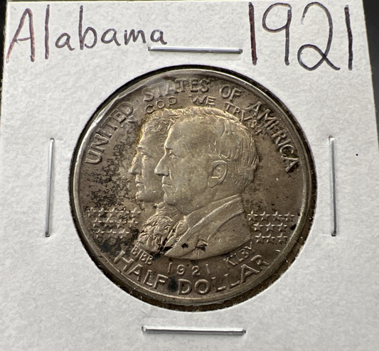 1921 50c Alabama Classic Commemorative Silver Half Dollar Coin AU About UNC