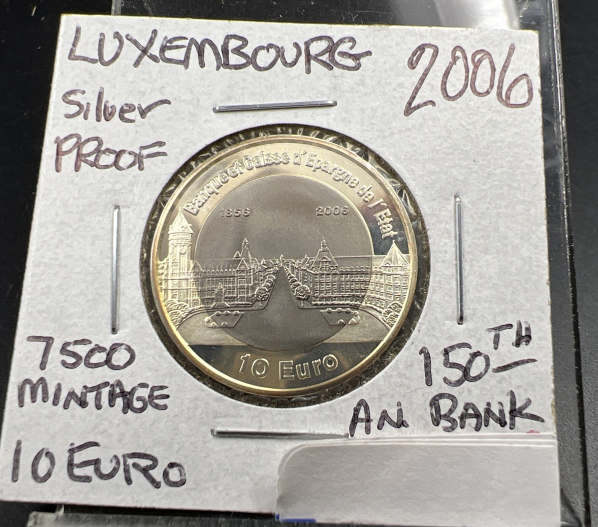 Luxembourg 10 Euro 2006 150 Years State Savings Bank Silver Titanium