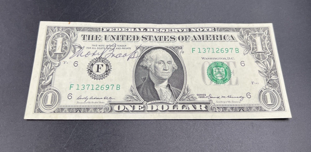 Mel Brooks Autographed 1969 $1 FRN Federal Reserve Note VF / XF Circ
