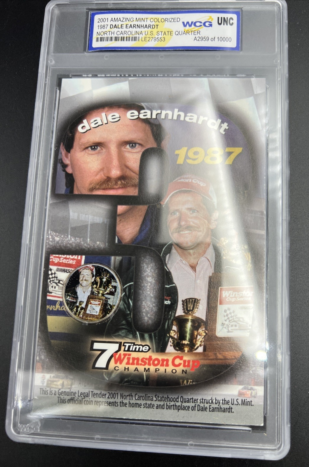 2001 Dale Earnhardt Card - 1987 7 Time Winston Cup Champion + Arizona 25c