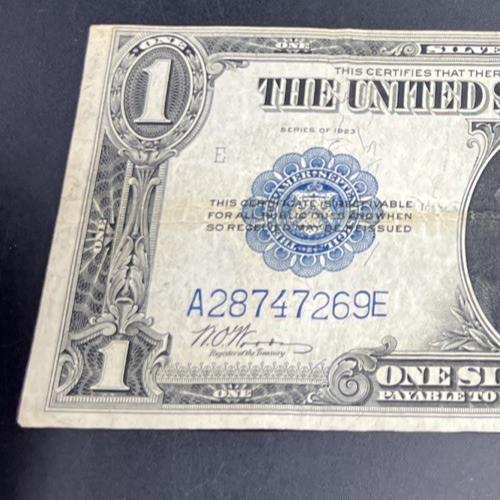 1923 $1 One Dollar Silver Certificate Choice VG Very Good FR 238 Woods White #28