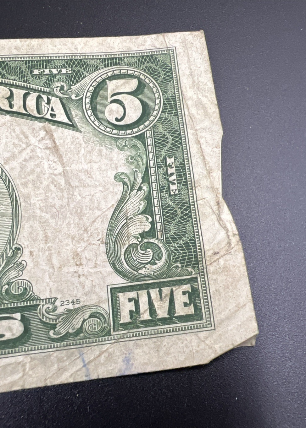1953 A $5 USN United States Note Red Seal Bill Neat Serial # VG Circ #996