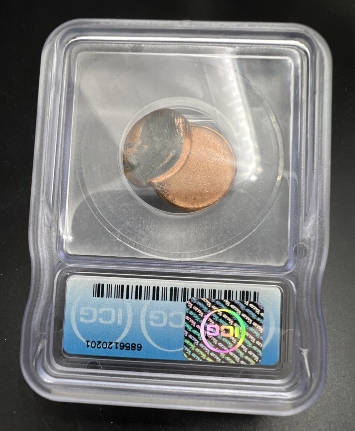 1986 P 1c Major Off Center Error Lincoln Memorial Cent Penny Coin ICG MS65