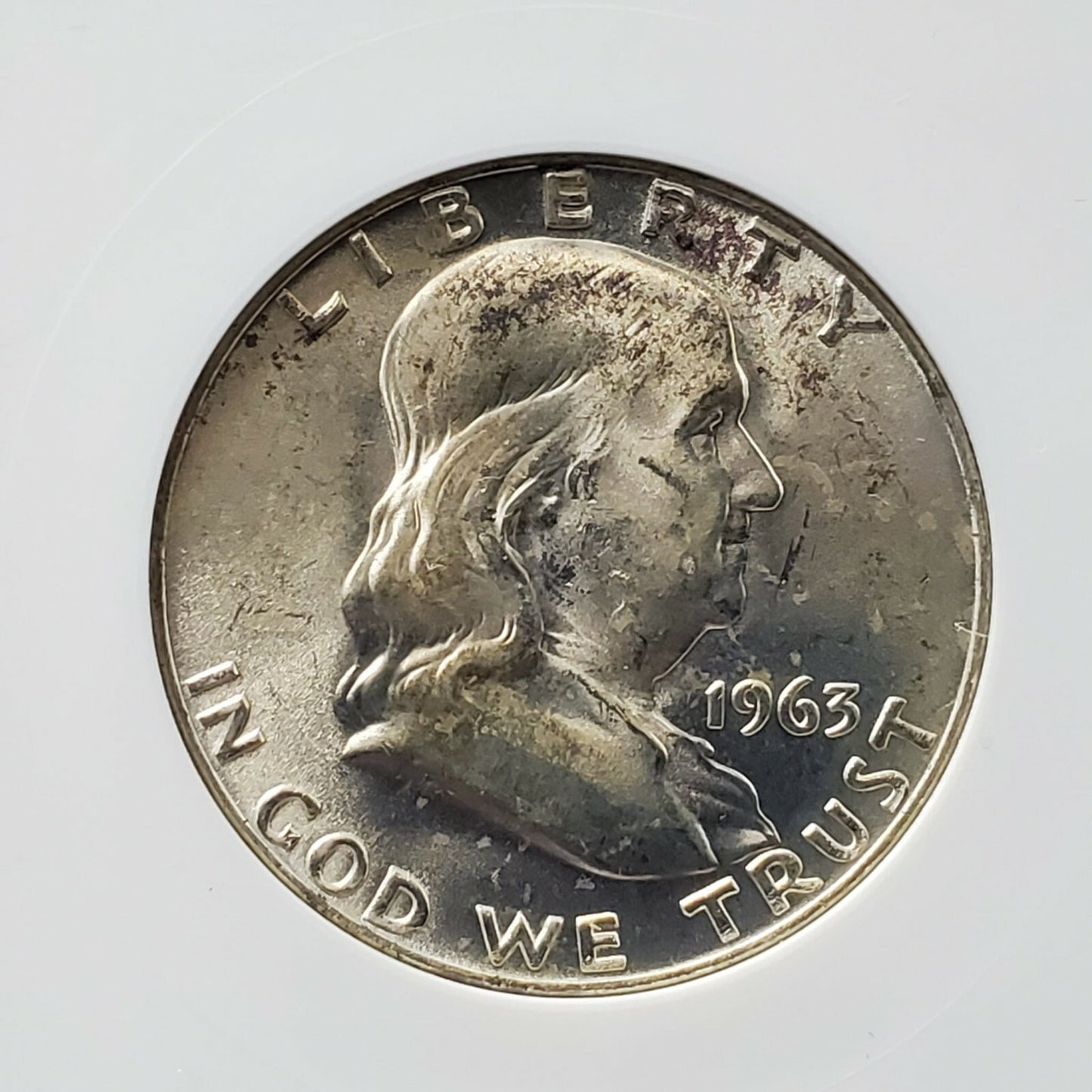 1963 D Franklin 50c ANACS MS64 FBL Full Bell Line DDO Double Die Variety NICE