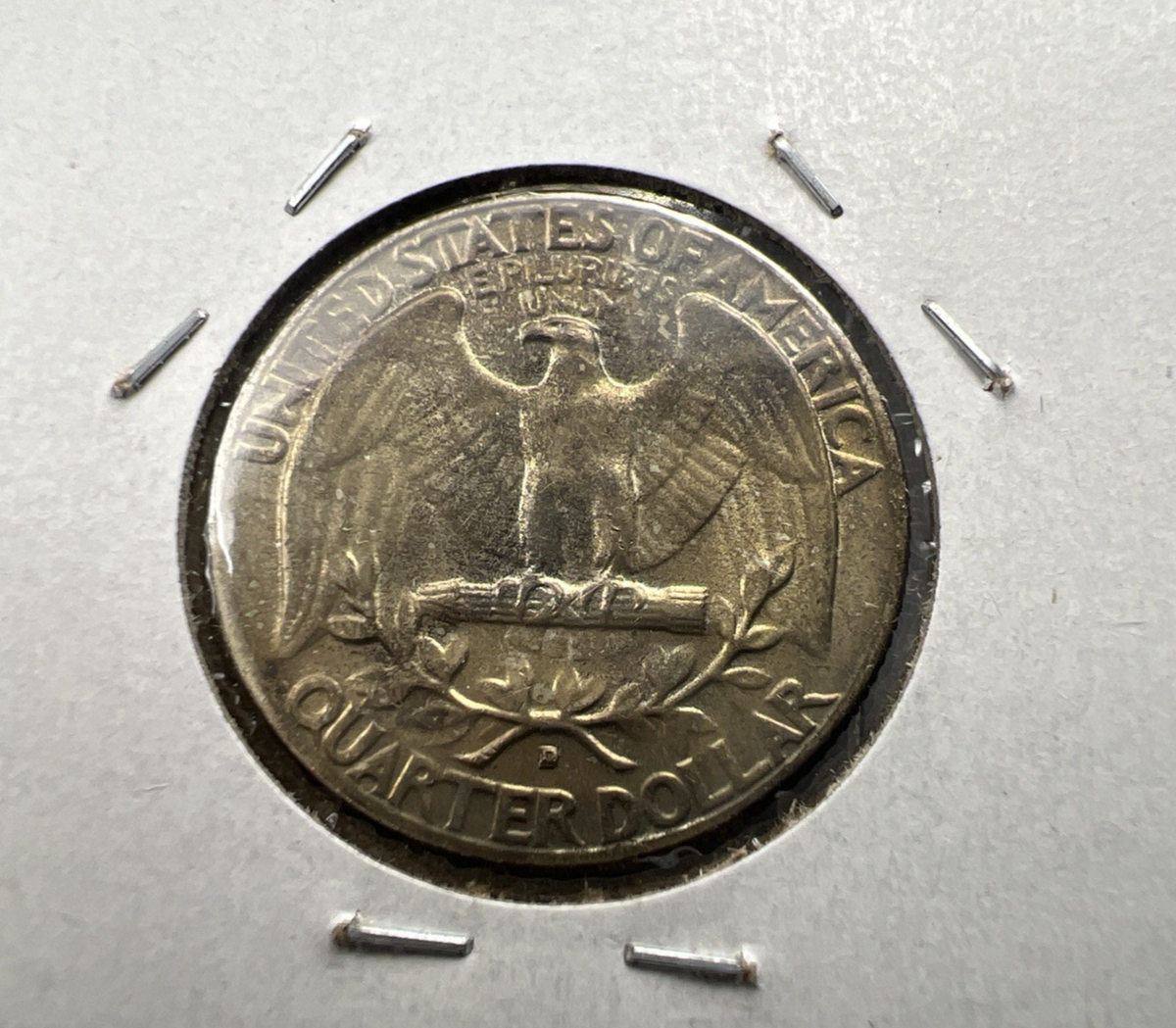 1964 D 25c Washington Silver Quarter Coin BU UNC Neat Toning Toner #a