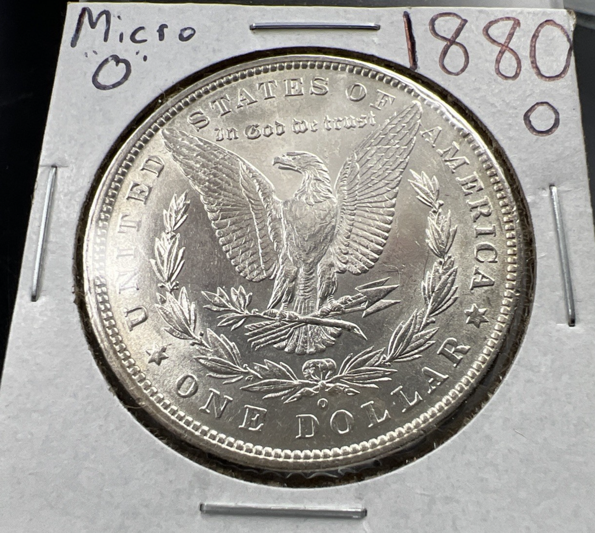 1880 O Micro o Morgan Silver Dollar Coin CH AU About UNC SK#A