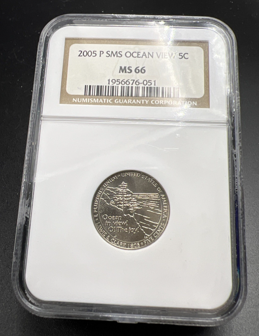 2005 P 5c Ocean View Jefferson Nickel Coin NGC MS66 SMS #051
