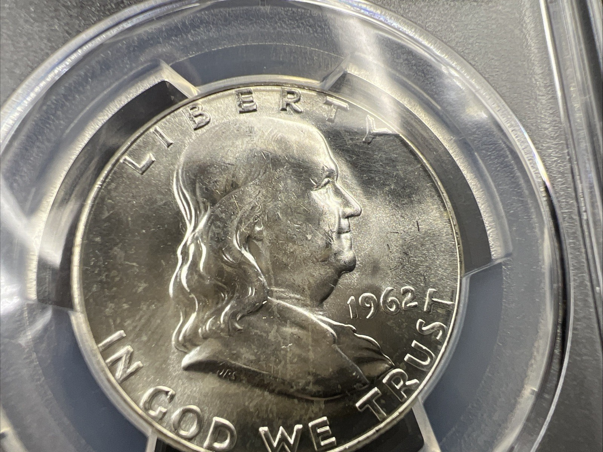 1962 P 50c Franklin Silver Half Dollar Coin PCGS MS64 CH BU Certified #46