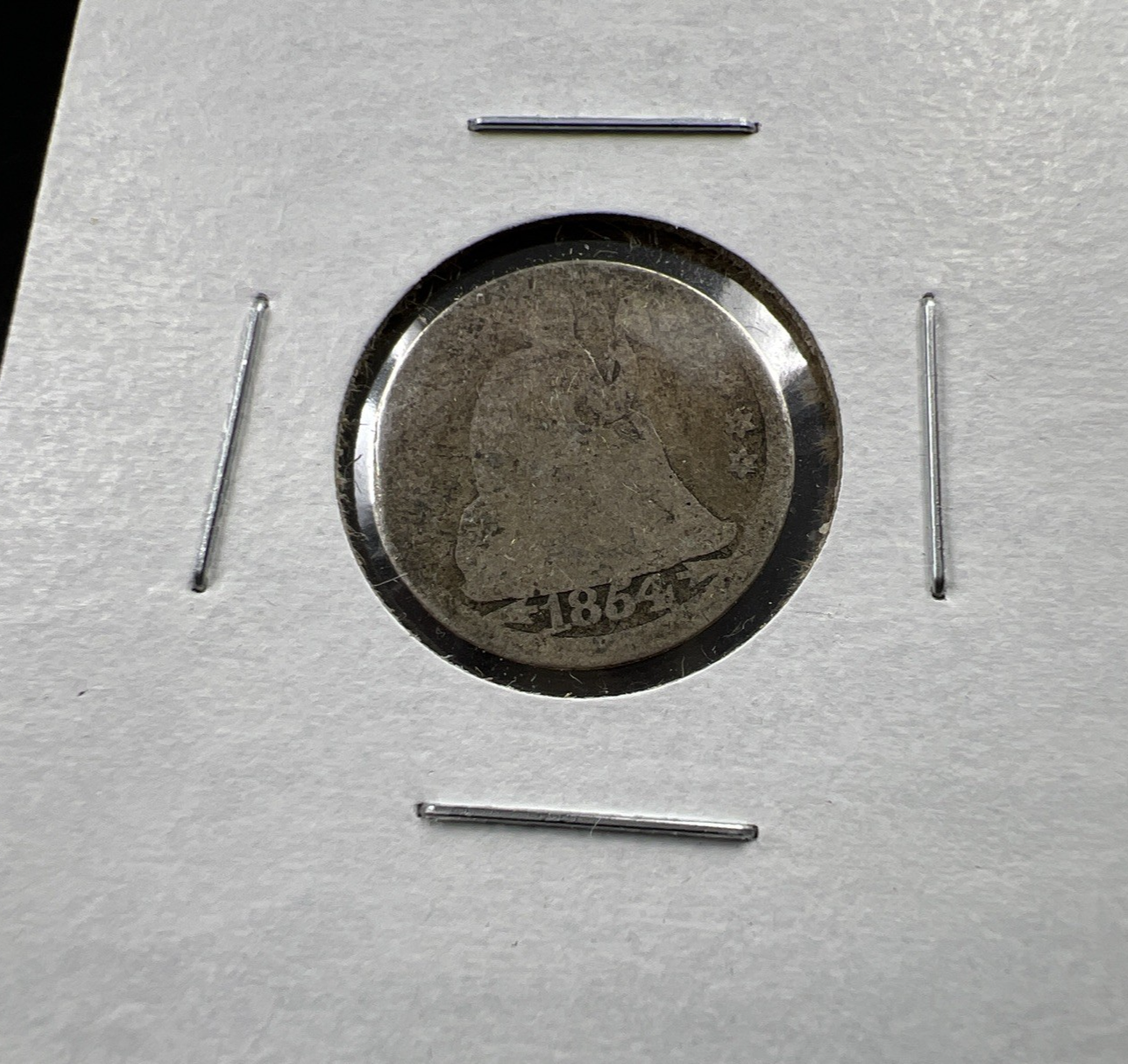 1854 with Arrows 10c Seated Liberty Silver Dime AG About Good Circ