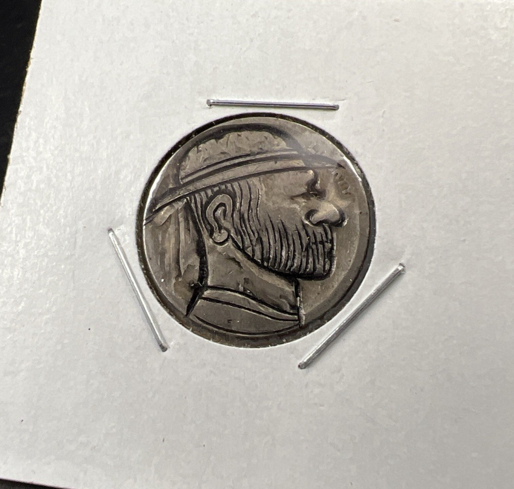 Hobo Buffalo Nickel Coin Modern Carving SKU#S