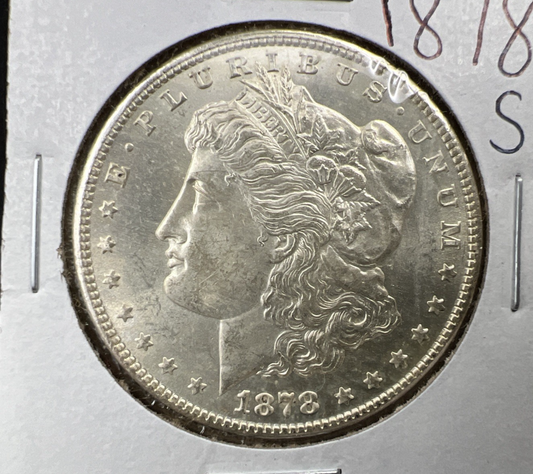 1878 S $1 Morgan Silver Dollar Coin Choice BU UNC Broken O Reverse VAM SK#A