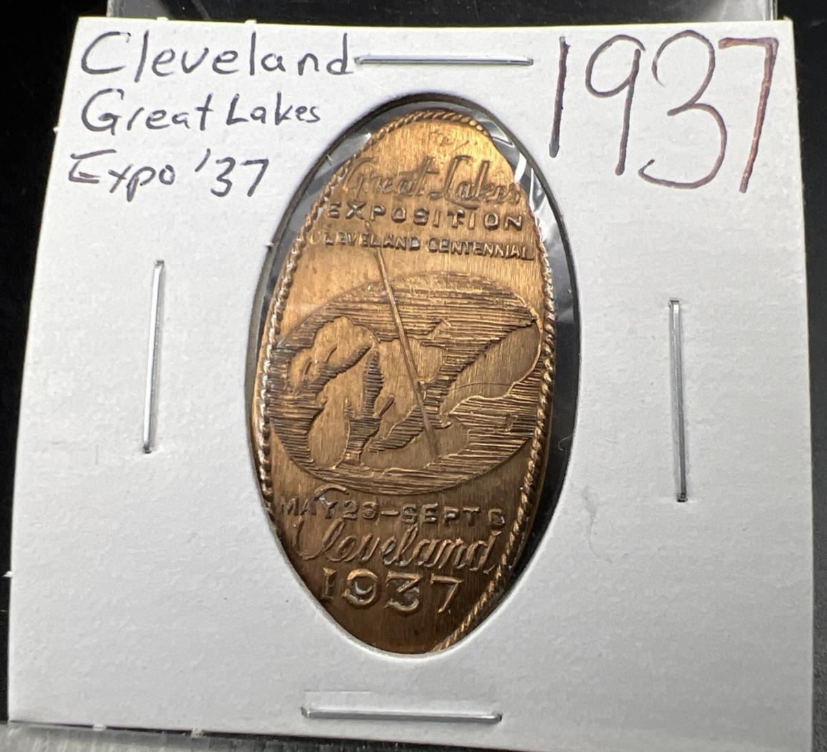 1937 Elongated M&D-12 Cleveland Great Lakes Exposition Gem UNC Mint Luster PQ