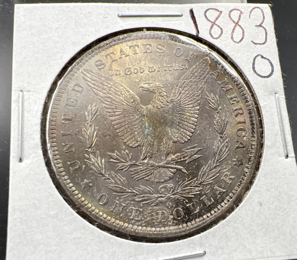 1883 O $1 Morgan Silver Dollar Coin CH BU Nice Toning Toner Reverse