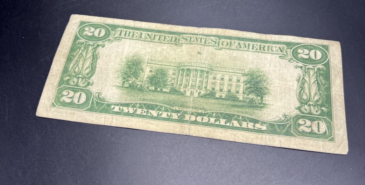 1934 $20 FRN Federal Reserve Note Green Seal VG Very Good Circ #451