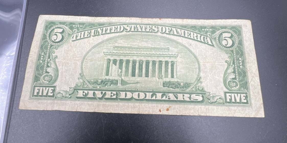 1934 $5 Five Dollafr FRN Federal Reserve Note VG Very Good Circ #31