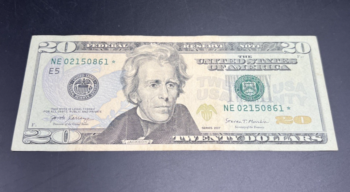 2017 Star * $20 FRN Federal Reserve Note VF Very Fine Circ #861