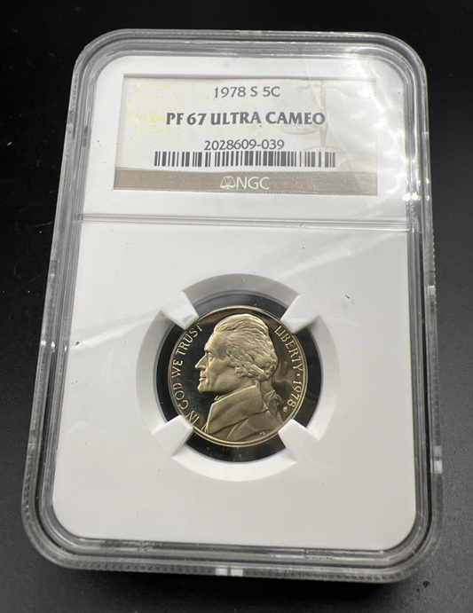 1978 s 5c Jefferson Proof Nickel Coin PF67 UCAM #039