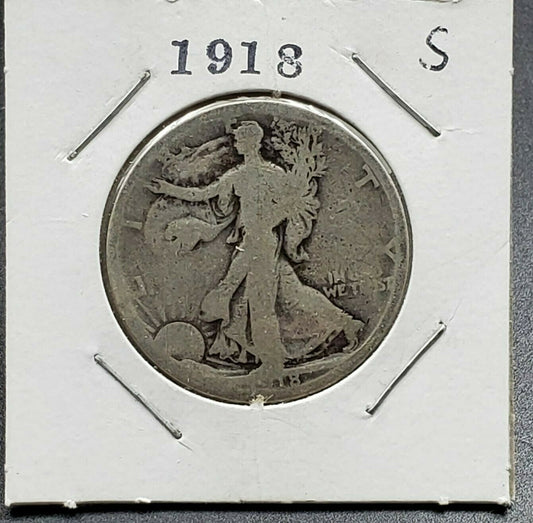 1918 S Walking Livery Silver Eagle Half Dollar Coin Choice AG ABOUT GOOD