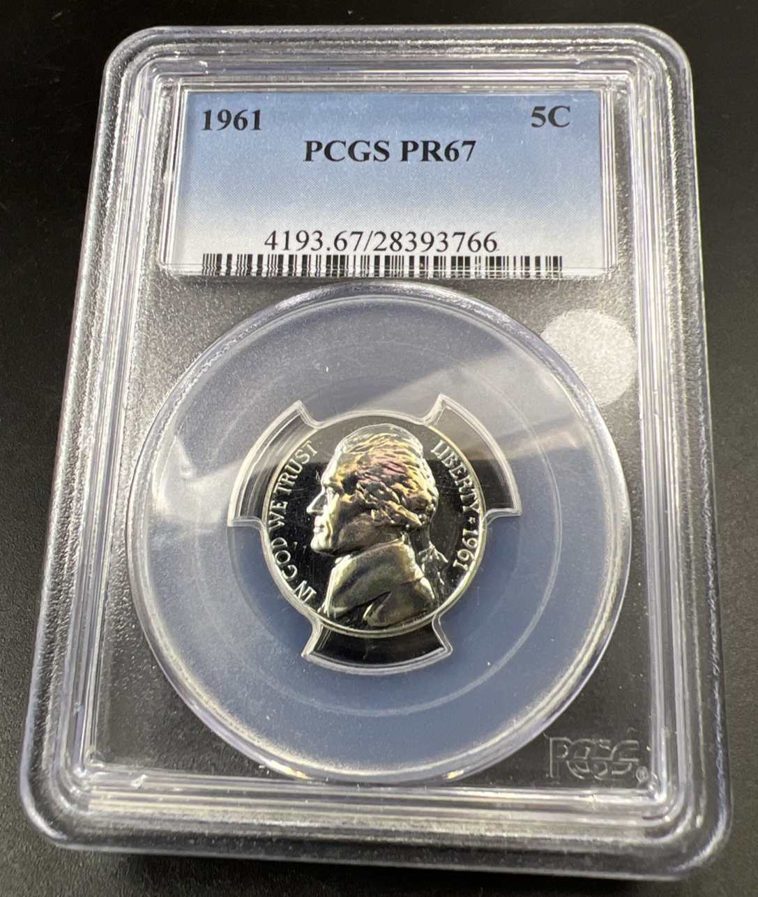1961 P 5c Jefferson Nickel Proof Coin PCGS PR67 Some toning #6