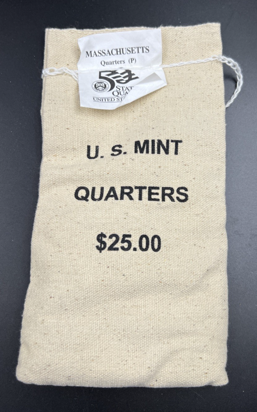 U.S. Mint Bag of 100 2000 P 25c Massachusetts State Statehood Quarters BU UNC