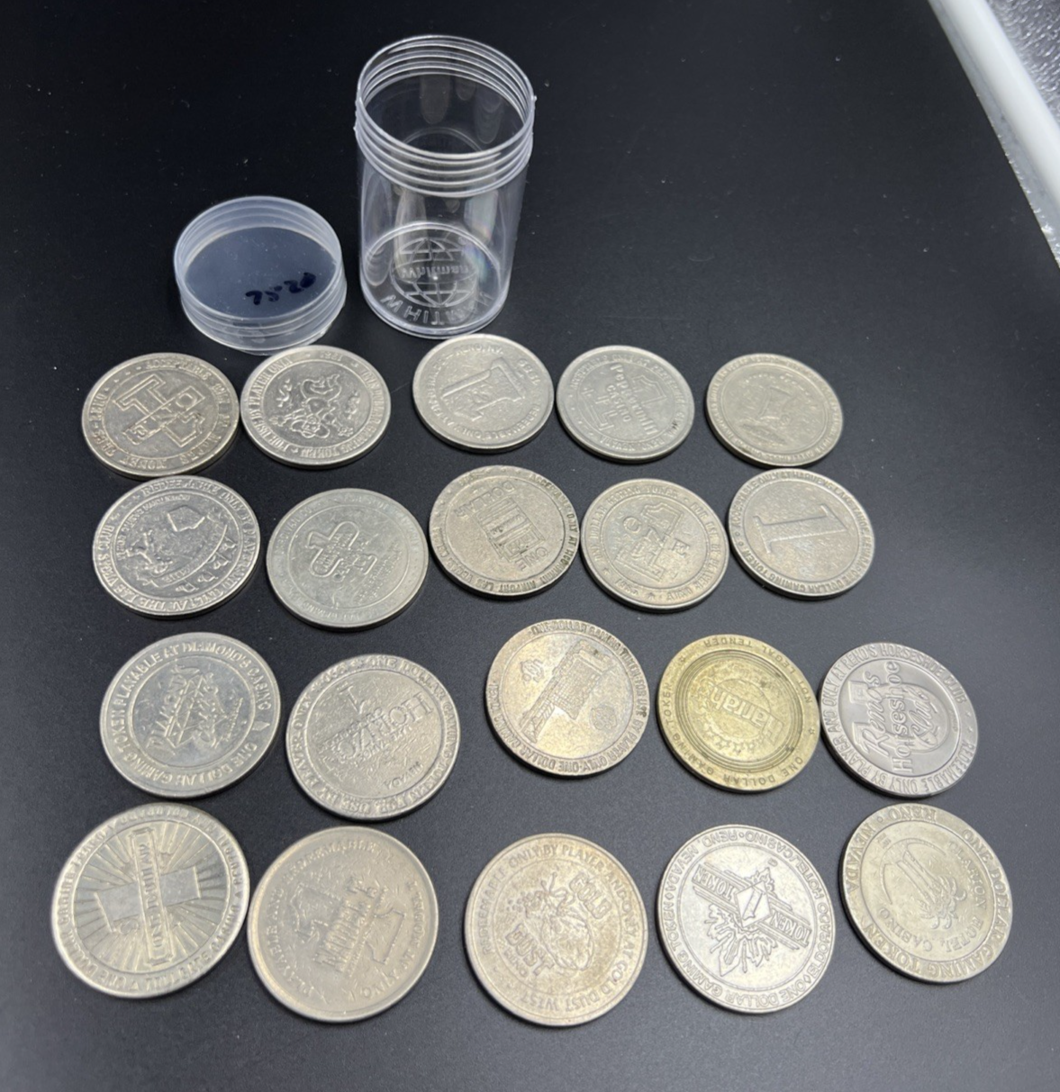 Lot of 20 $1 Casino Dollar Gaming Tokens Metal Circulated Conditions SKU#7520