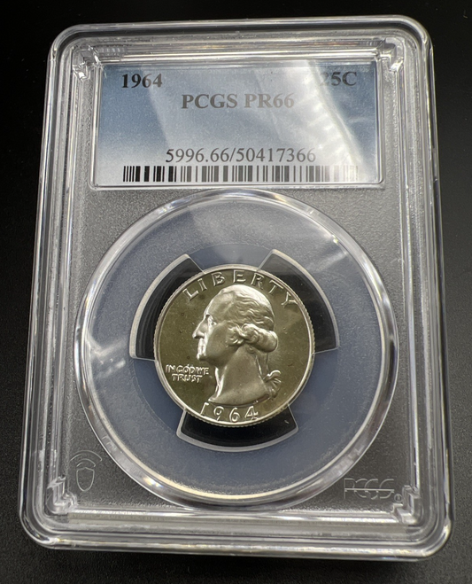 1964 25c Washington Silver Quarter Coin PR66 #366 PCGS