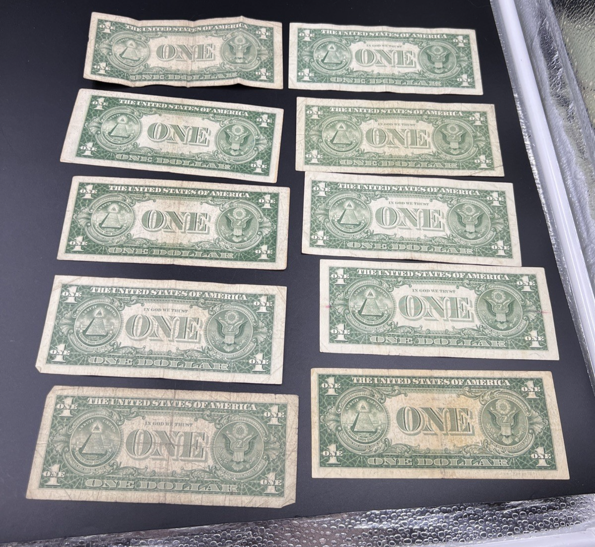 Lot of 10 1957 1935 $1 One Dollar Silver Certificates Very Circulated #695