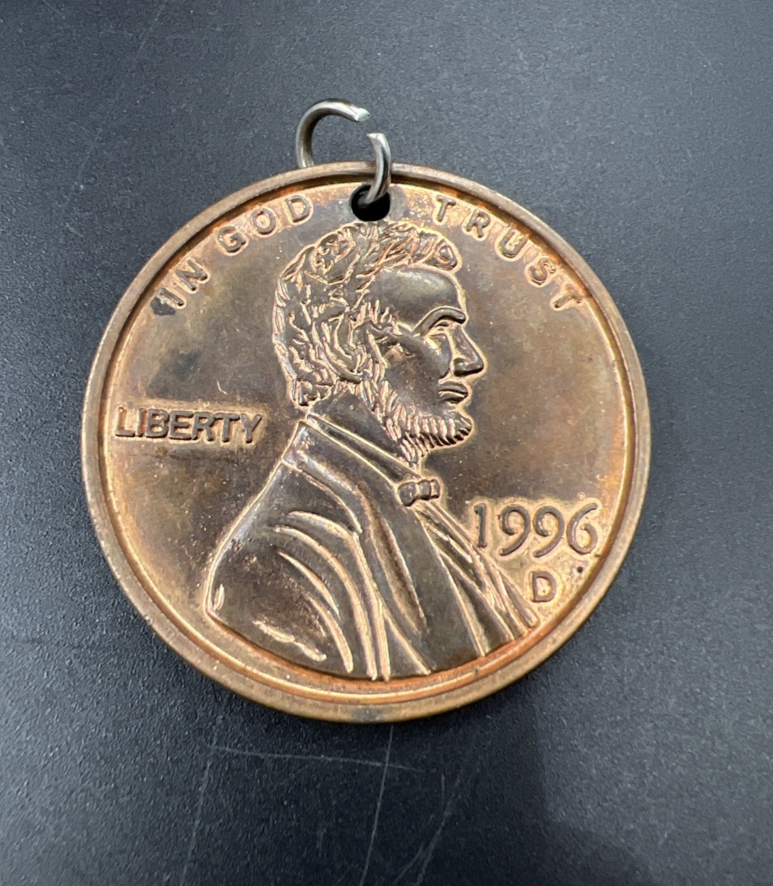 Large 1-2  Inch Novelty Coin/Pendant/Paperweight 1996 D Lincoln