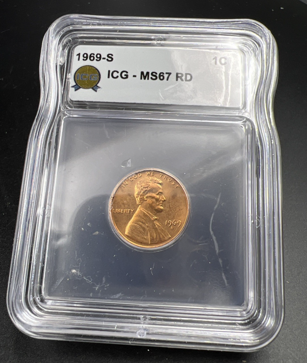1969 S Lincoln 1c Memorial Cent Coin ICG MS67 #02