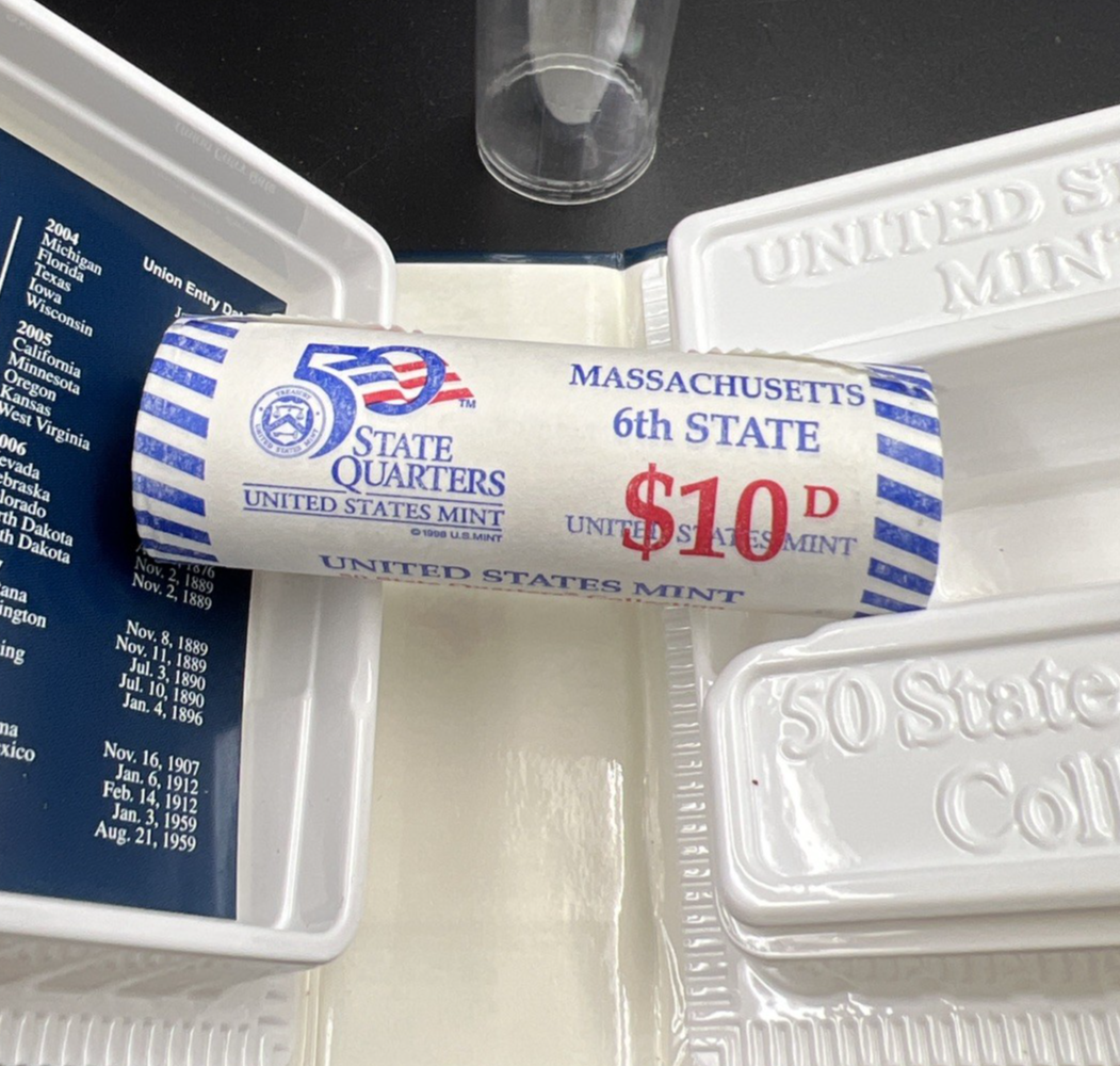 US Mint Certified 2000 D Massachusetts State Statehood Quarter Roll BU UNC