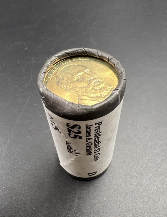 2011 D James Garfield Presidential Dollar US Mint BU Roll 25 Coins