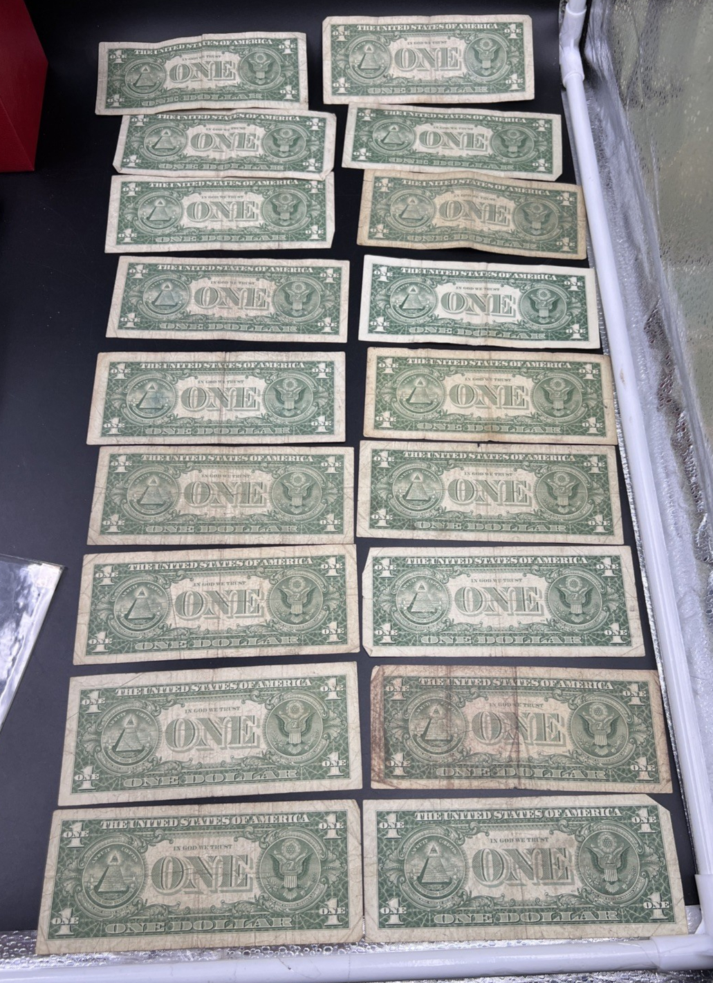 Lot of 18 1957 $1 One Dollar Blue Seal Silver Certificates G / VG #642