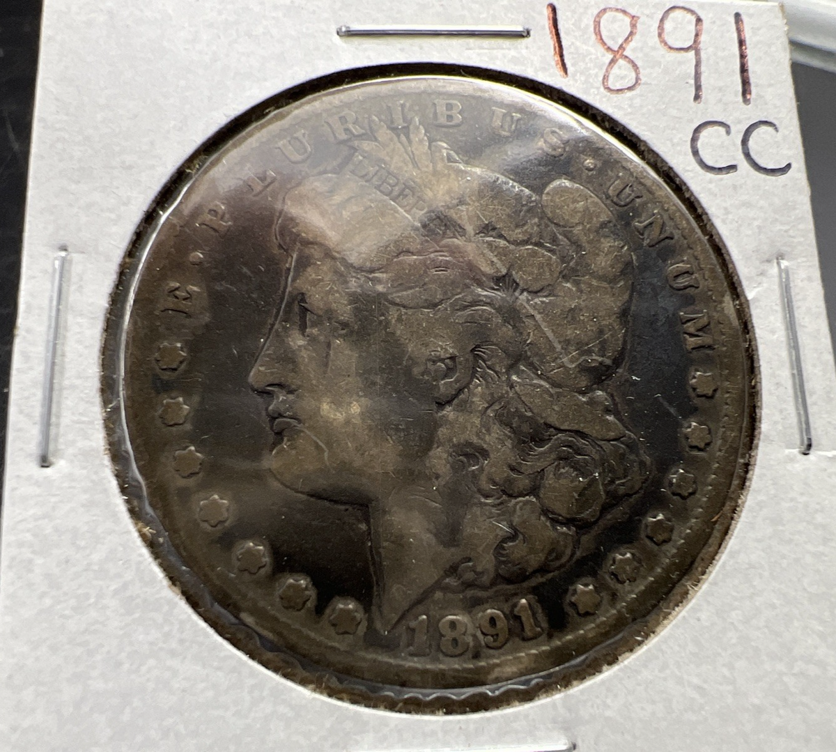 1891 CC Morgan Silver Dollar Coin VG Very Good Circulated