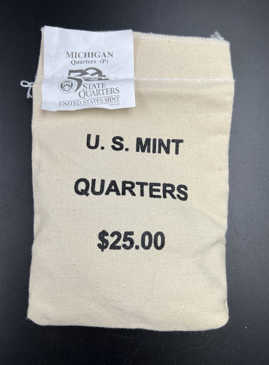 U.S. Mint Bag of 100 2004 P 25c Michigan State Statehood Quarters BU UNC