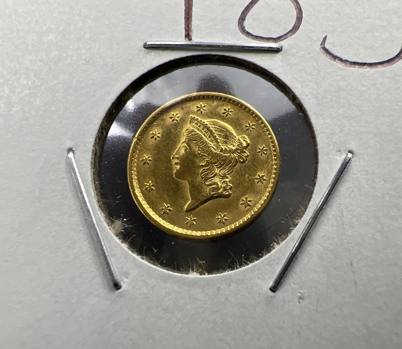 1851 Liberty Head Type I Gold Dollar $1 Choice AU About UNC