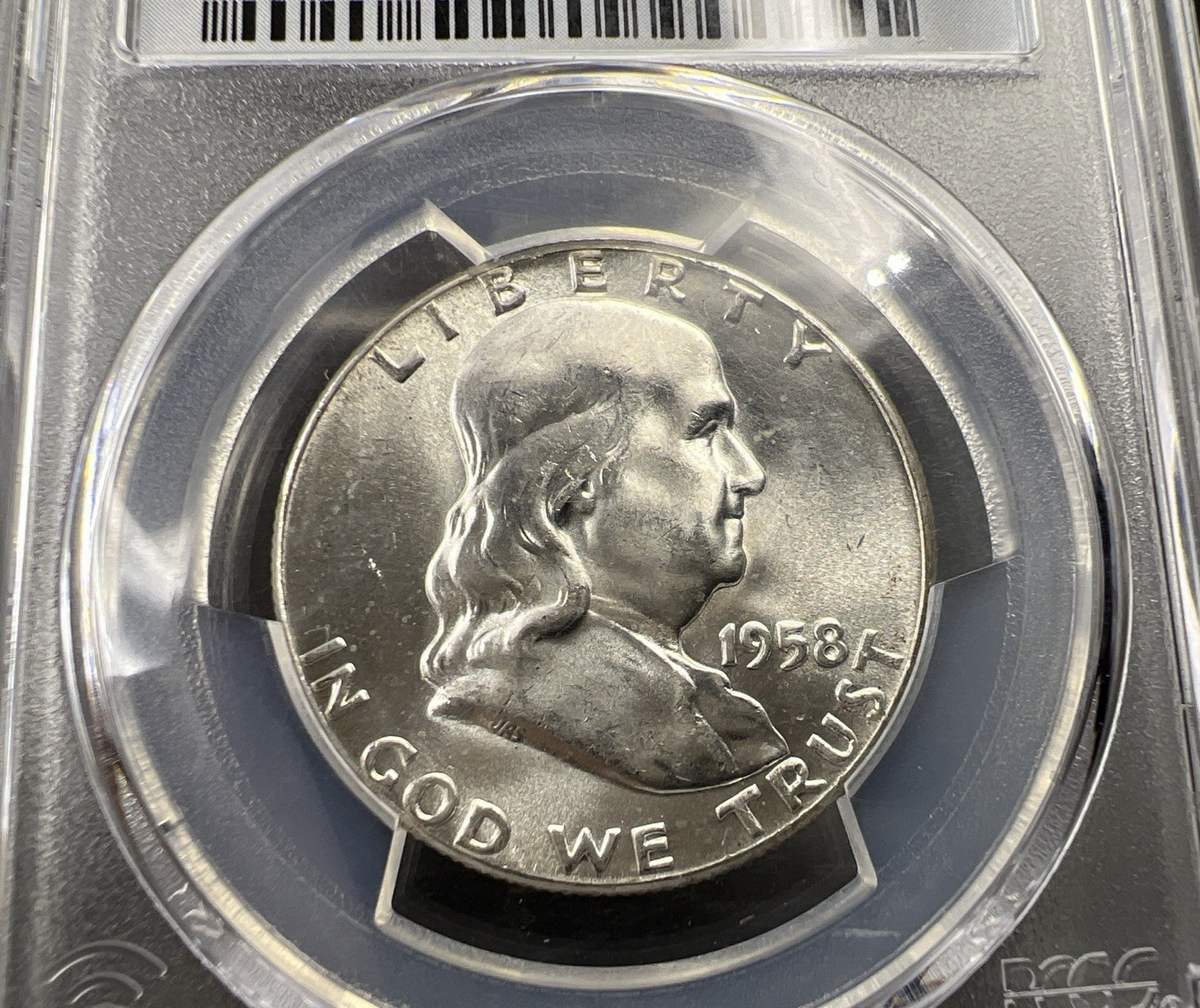 1958 P 50c Franklin Silver Half Dollar Coin PCGS MS64 CH BU Certified #78