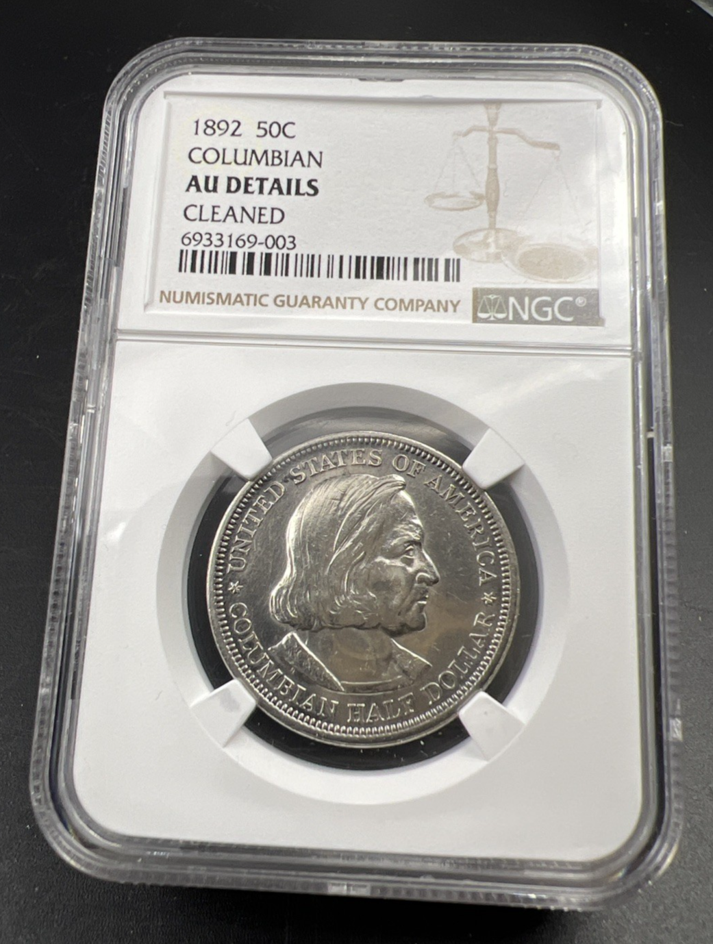 1892 Columbian Commemorative Silver Half Dollar Coin NGC AU Details #3