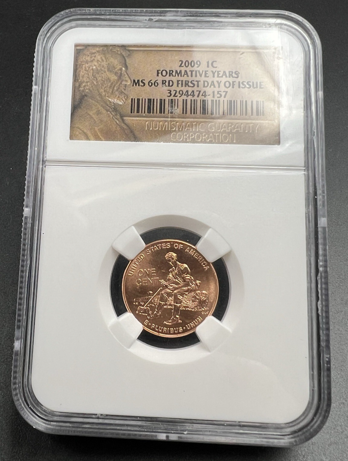 2009 1c Lincoln Formative Years Commemorative Cent Coin MS66 NGC #157