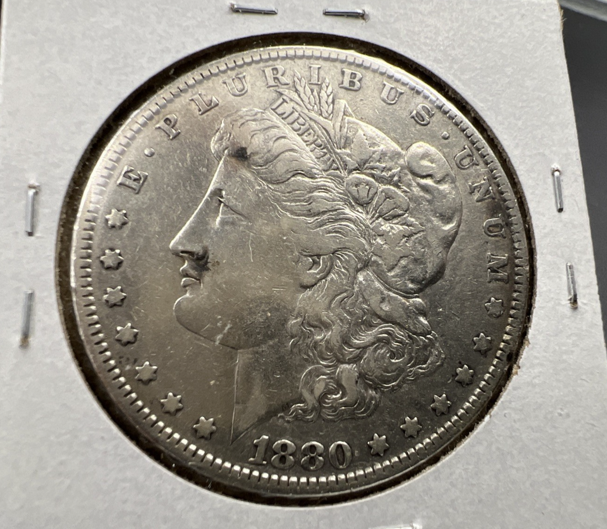 1880 O Micro o Morgan Silver Dollar Coin VF Details Circulated