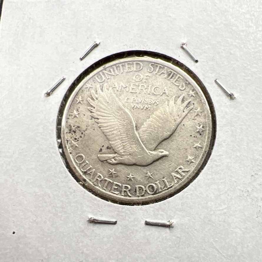 1917 P T2 Standing Liberty Quarter Coin Type 2 Variety XF EF Details Cleaned
