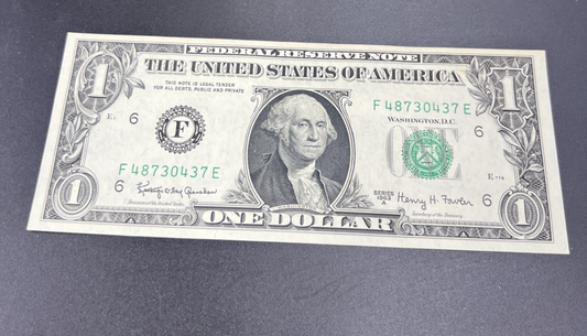 1963 A $1 FRN Federal Reserve Note One Dollar Bill Choice UNC #37
