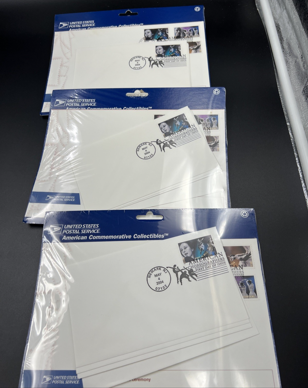 Lot of 3 USPS American Choreographers Stamped Letter Set - New Sealed