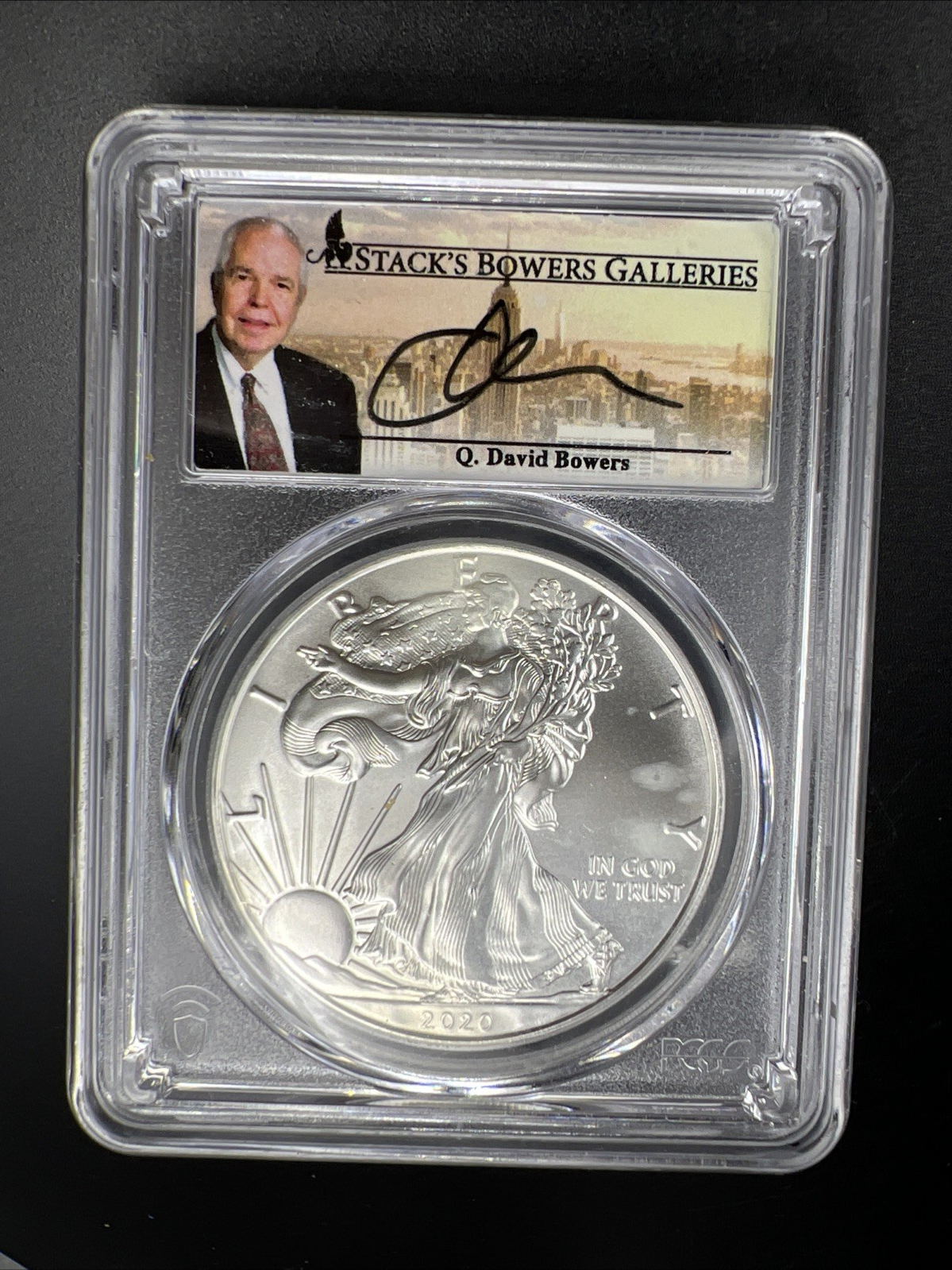 2020 ASE American Silver Eagle David Bowers Signature New York City Gallery PCGS