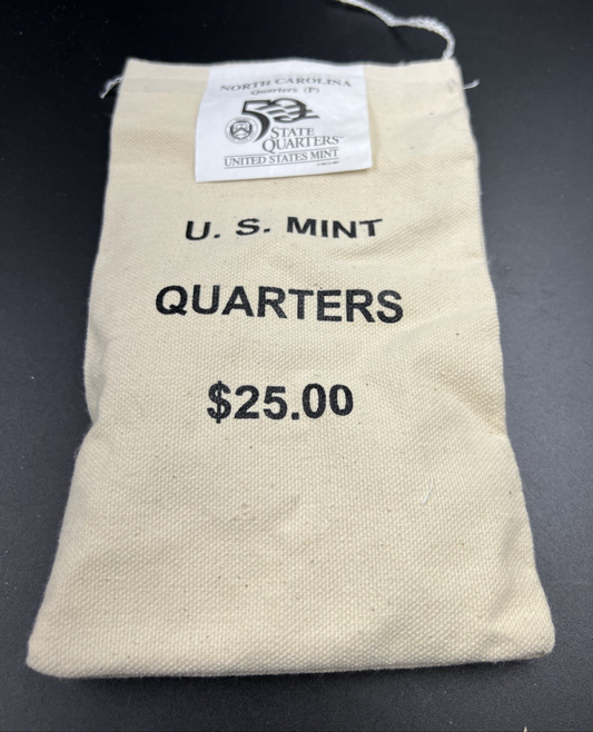 U.S. Mint Bag of 100 2001 P 25c North Carolina State Statehood Quarters BU UNC